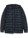 Moncler Chinchard Poncho-style Puffer Jacket In Black Nylon In Blue