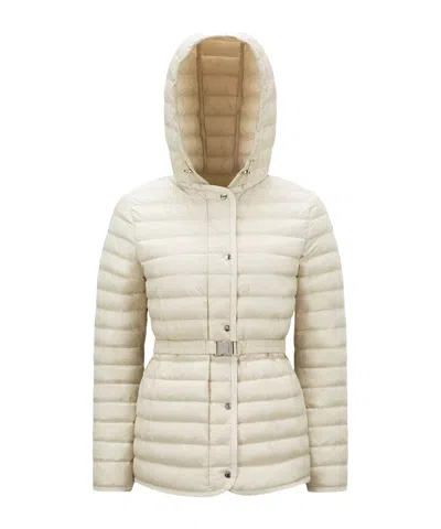 Moncler Oredon Hooded Mid-length Down Jacket In Pink