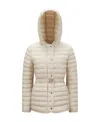 Moncler Oredon Hooded Mid-long Down Jacket In Nude