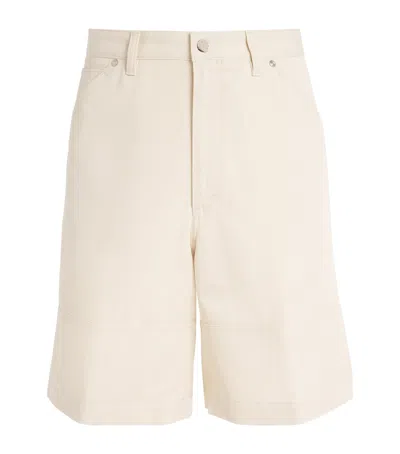 Moncler Organic Cotton Bermuda Shorts In Ivory