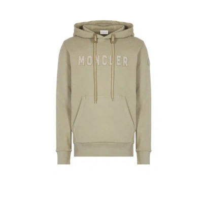 Moncler Organic Cotton-blend Hoodie With Logo In Brown
