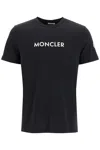 Moncler Organic Cotton Logo T-shirt For Men In Black