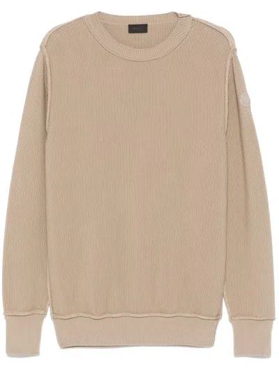 Moncler Organic-cotton Sweater In Neutrals