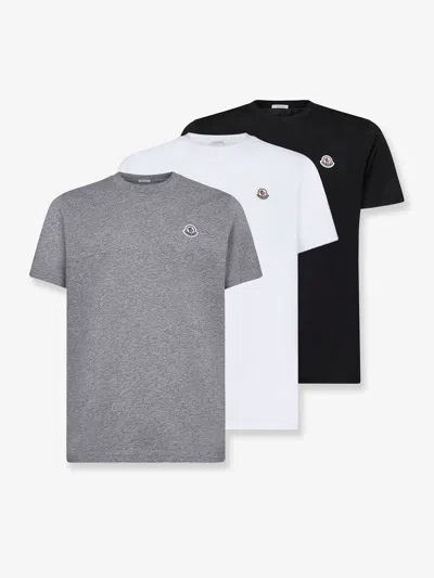 Moncler Organic Cotton T-shirt Tripack In Multi