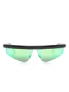 Moncler Orizion Geometric-frame Sunglasses In Schwarz