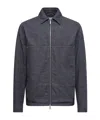 Moncler Ormoy Denim Down Shirt Jacket In Gray