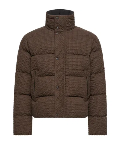 Moncler Oronte Cotton Flannel Short Down Jacket In Transparent