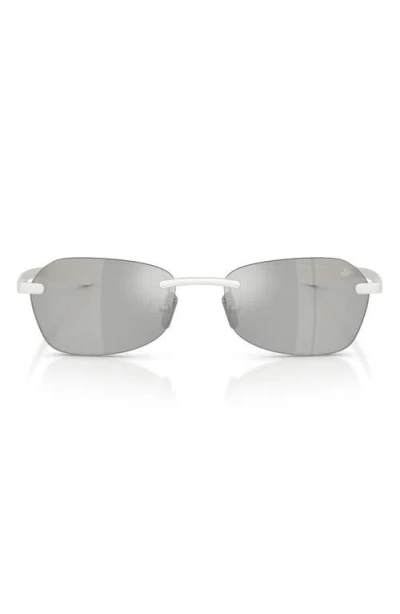 Moncler Orris 55mm Irregular Sunglasses In Silver/clear Mirror Silver