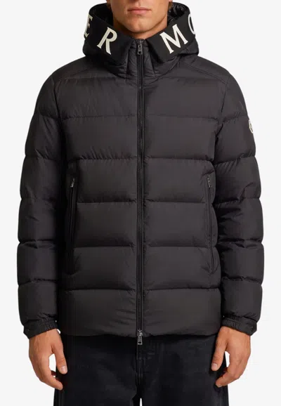 Moncler Orvelle Hooded Mid-length Down Jacket In Black