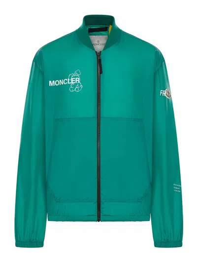 Moncler Ostria Bomber Coated Canvas Fragment In Green