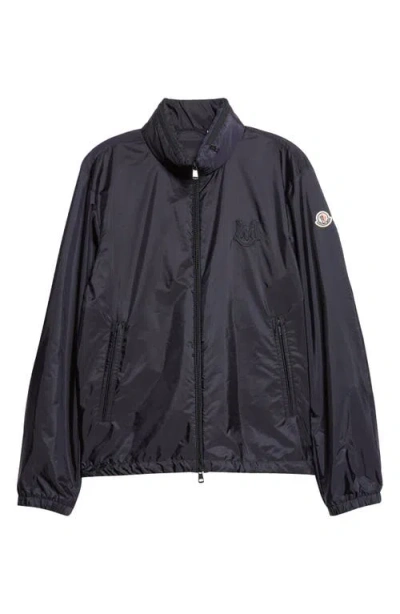 Moncler Ouge Water Repellent Nylon Jacket In Blue