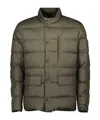 Moncler Ouille Reversible Short Down Jacket In Green