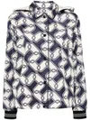 Moncler Iasone Graphic-print Hooded Jacket In Aqua