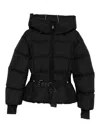 Moncler Grenoble Hooded Jacket With Belt In Black