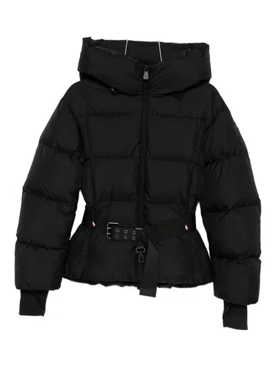 Moncler Grenoble Hooded Jacket With Belt In Black
