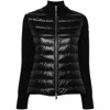 Moncler Black Padded Zip-up Cardigan In Black