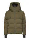 Moncler Nylon Down Jacket Featuring Adjustable Elements In Green
