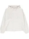 Moncler Chic Satin Finish Tech Canvas Jacket In White