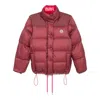Moncler High-collar Long-sleeved Down Jacket In Burgundy