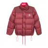 Moncler High-collar Long-sleeved Down Jacket In Burgundy