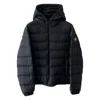 Moncler Black Logo Hooded Quilted Jacket In Black