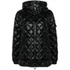 Moncler Black Diamond-quilted Hooded Short Down Jacket In Black