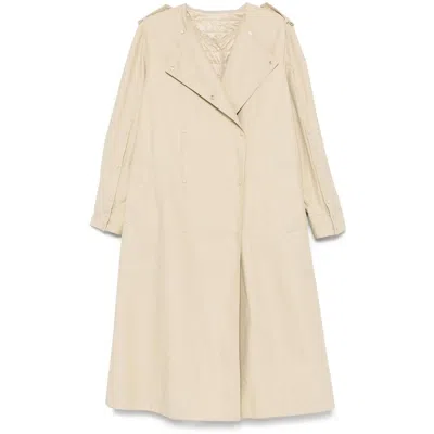 Moncler Gourdon Cotton-blend Trench Coat In Beige