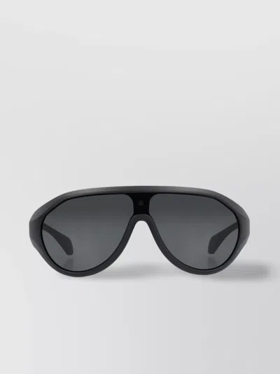 Moncler Oval Bubble Sunglasses With Thick Curved Temples In Gray