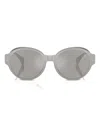 Moncler Oval-frame Sunglasses In Gray