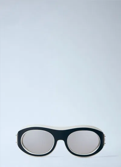Moncler Oval Frame Sunglasses In Orange