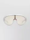 Moncler Oval Sunglasses Curved Frame In Neutral