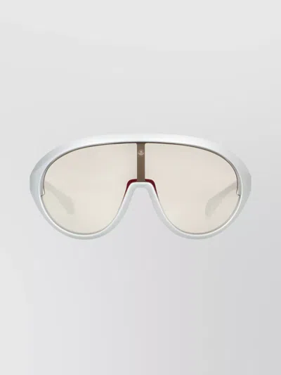Moncler Oval Sunglasses Curved Frame In Neutral