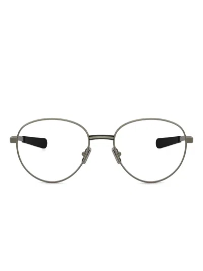Moncler Oval-frame Glasses In Silver