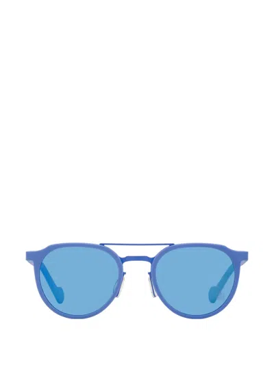 Moncler Oval-frame Sunglasses In Blue