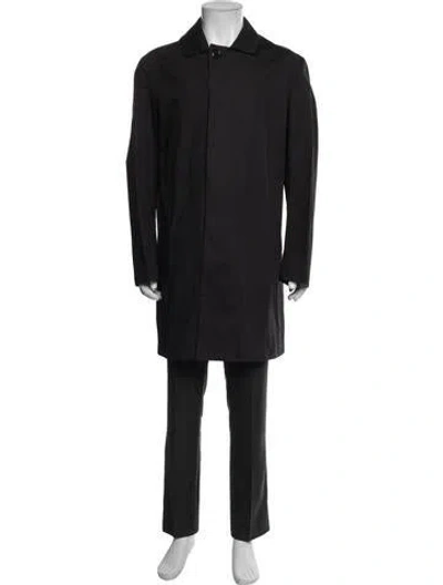 Pre-owned Moncler Overcoat In Black