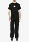 Moncler Graphic Print Crew Neck Short Sleeve T-shirt In Black
