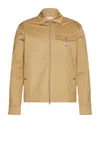 Moncler Cotton Blend Gabardine Shirt Jacket In Caramel