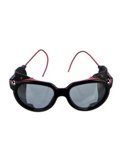 Pre-owned Moncler Oversize Mirrored Sunglasses In Red