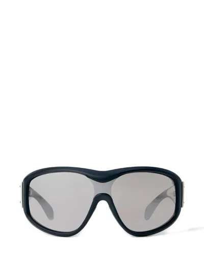 Moncler Oversized Panoramic Sunglasses In Black
