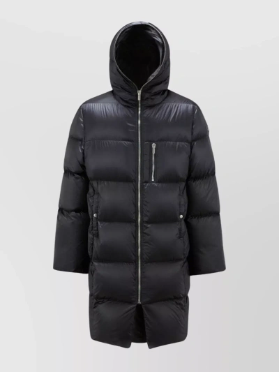 Moncler Oversized Quilted Hooded Coat In Black