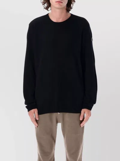 Moncler Oversized Round Neck Sweater In Black