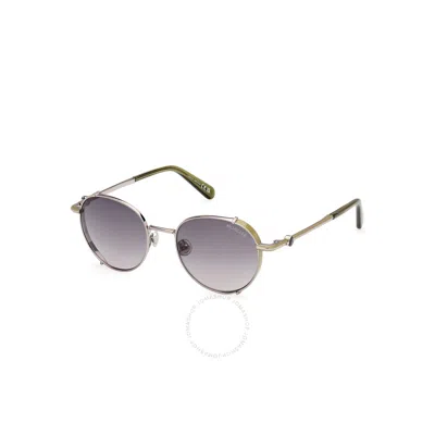 Moncler Owlet Grey Mirror Round Unisex Sunglasses Ml0286 14q 50 In Gold
