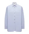 Moncler Oxford Cotton Long Sleeve Shirt In Blue