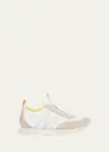 Moncler Pacey Sneakers In Nylon And Suede Leather. In Multi