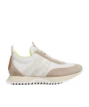 Moncler Pacey Sneakers In Nylon And Suede Leather. In Multi