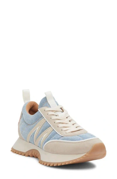 Moncler Pacey Low Top Sneaker In Denim Blue