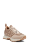 Moncler Pacey Metallic Runner Sneakers In Rose Gold