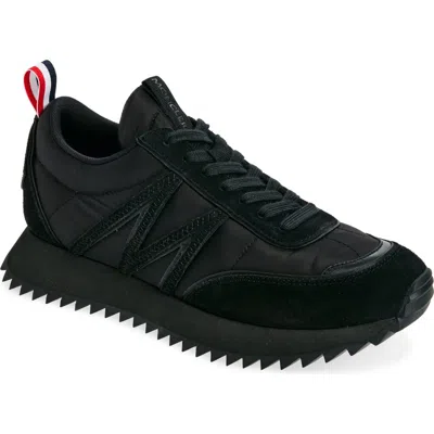 Moncler Pacey Mixed Media Sneaker In Black