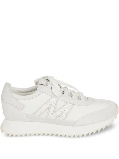 Moncler Pacey Nylon Leather Sneakers In White