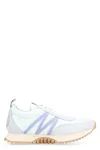 Moncler Low-top Sneakers With Nylon And Leather In Blue